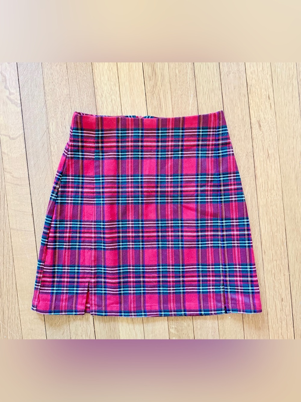 Brandy Melville Red  Plaid Mini Skirt
